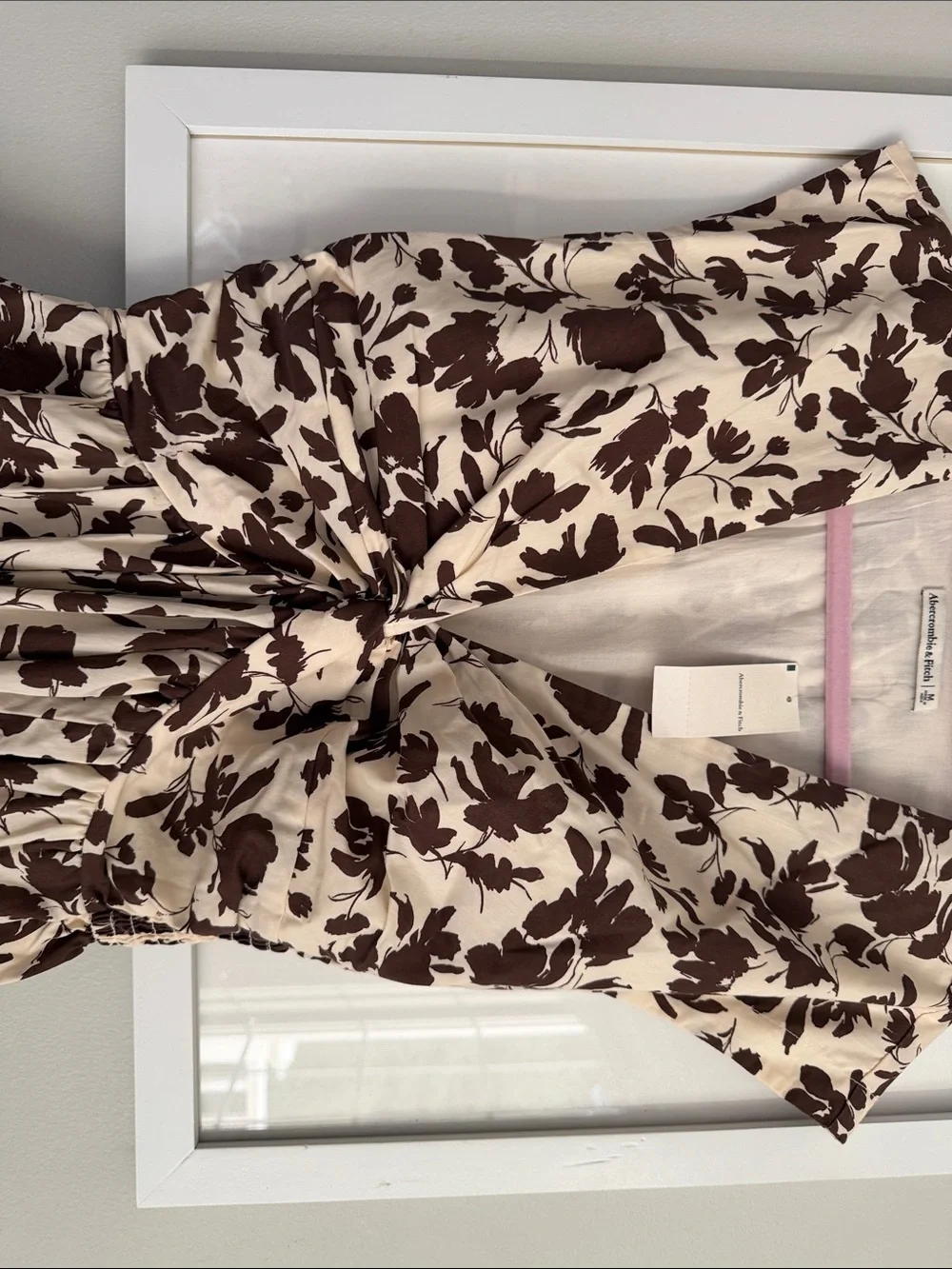 Abercrombie & Fitch Cream Maxi Dress with Brown Floral Print